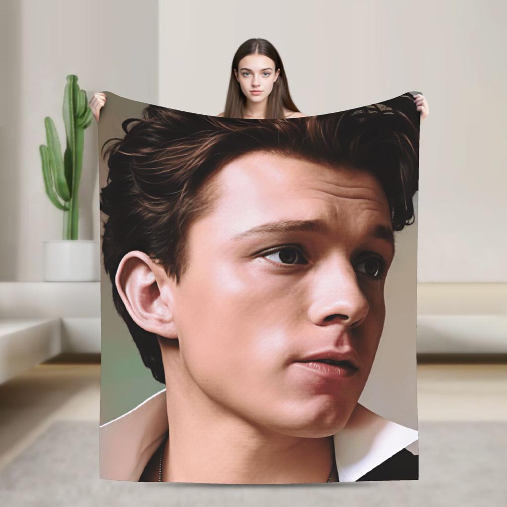 Tom Holland Warm Blanket For Living Room Funny Throw Blanket Spring Travel Car Flannel Bedspread