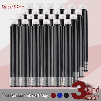Universal 3.4mm Ink Cartridge for Student Fountain Pens - Black & Blue Ink