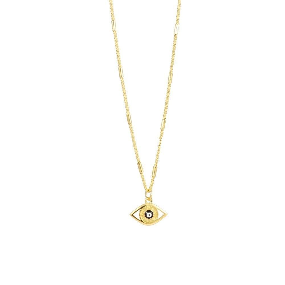 Vintage Devil's Eye Necklace Copper Gold Plated Eyeball Neck Chain Demon Eye Necklace Party Favors