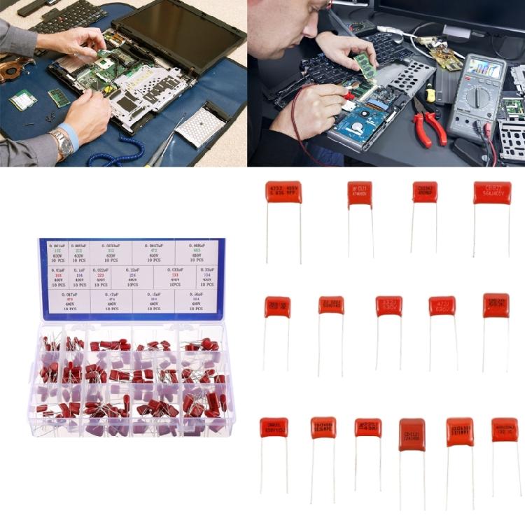 400V/0.01uF ~ 0.56uF 630V/ 0.001uF ~ 0.068uF Polypropylene Safety Capacitor Set
