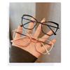 Anti-Blue Light Glasses Women Cat Eye Metal Frame Oversized Eyewear Optical Spectacle Female Eyeglasses Personality Vintage