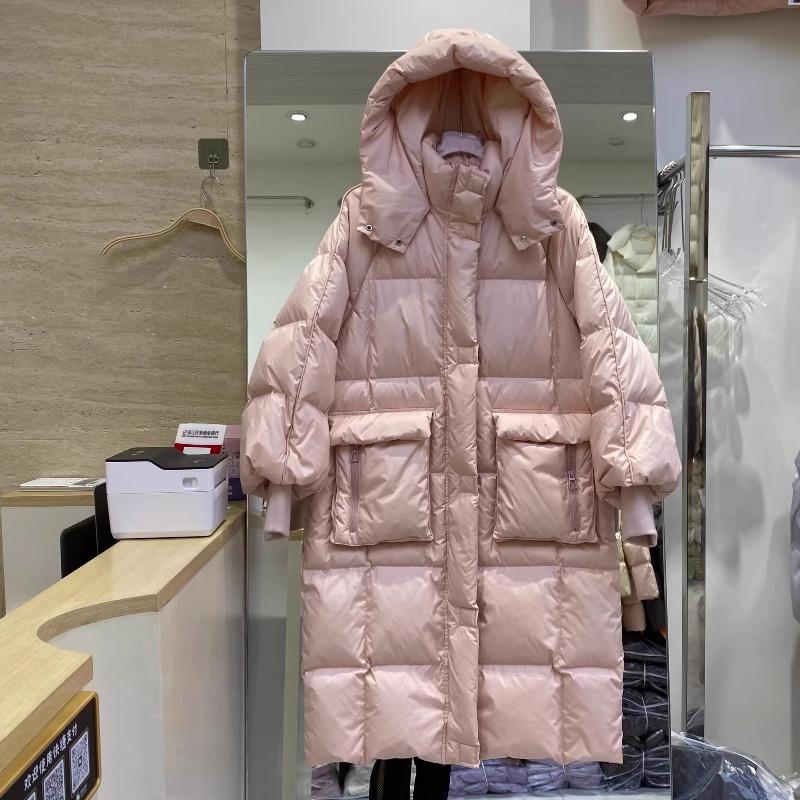 

Длинная женская зимняя новая корейская версия свободной студенческой пуховой хлопковой куртки пальто до колена. XXL