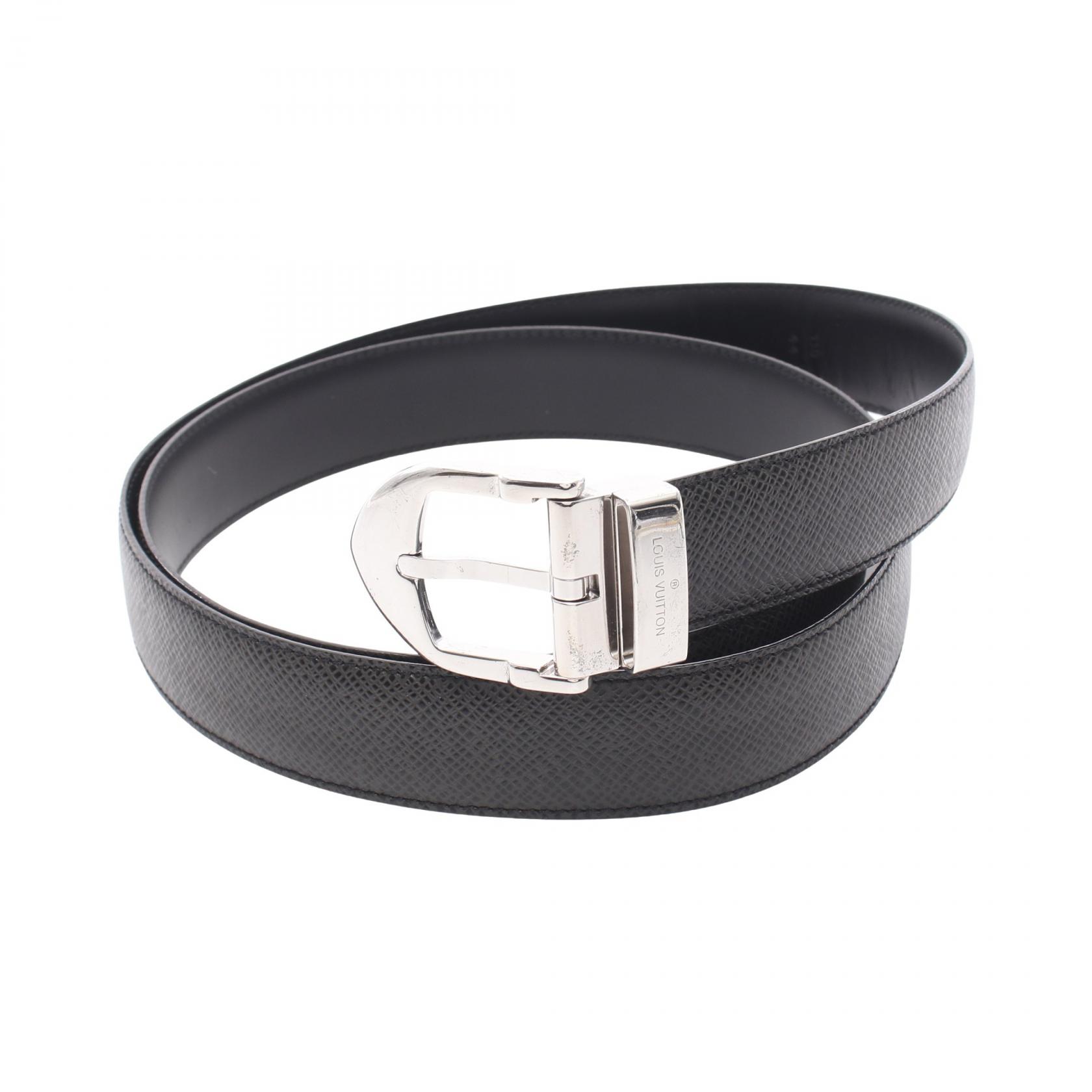 Б/у ремень LOUIS VUITTON Ceinture Classic Taiga Ardoise M6843 Кожа Taiga Черный Ardoise Б/у мужской