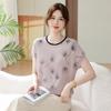 Elegant Ice Silk Knitted Cardigan T-shirt for Middle-Aged Women