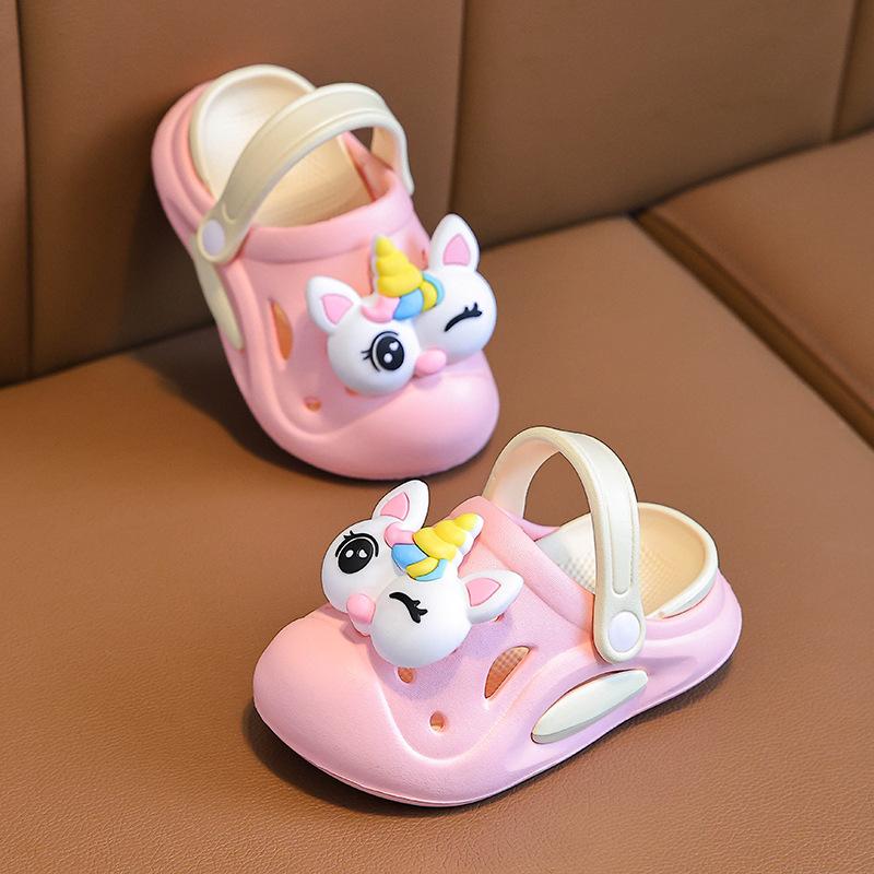 Unicorn Girl Children's Summer Sandals Cute Cartoon Princess Baby Kids Indoor Non-Slip Girls' Clogs