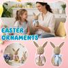 Cute Easter Rattan Bunny Decoration For Home And Desktop Display