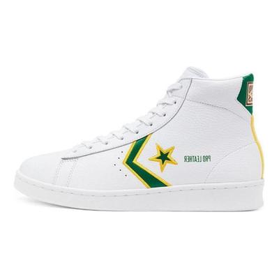 Cons Pro Leather Breaking Down Barriers Celtics High Top Basketball Shoes Unisex White Green