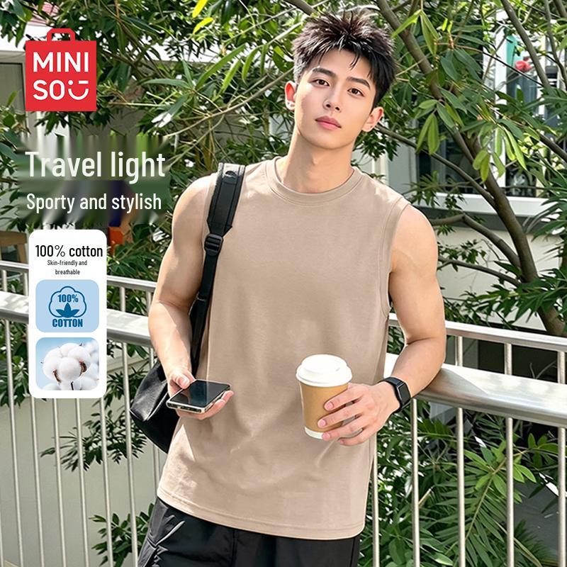 MINISO Men's Pure Cotton Sleeveless Tank Top