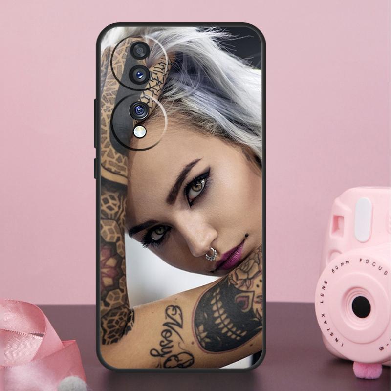 Sexy Tattoo Girl Case For Honor 90 70 50 10 Magic 5 Lite Magic 6 Pro X7 X8 X9 X6a X7a X8a X9a X9b X8b Cover