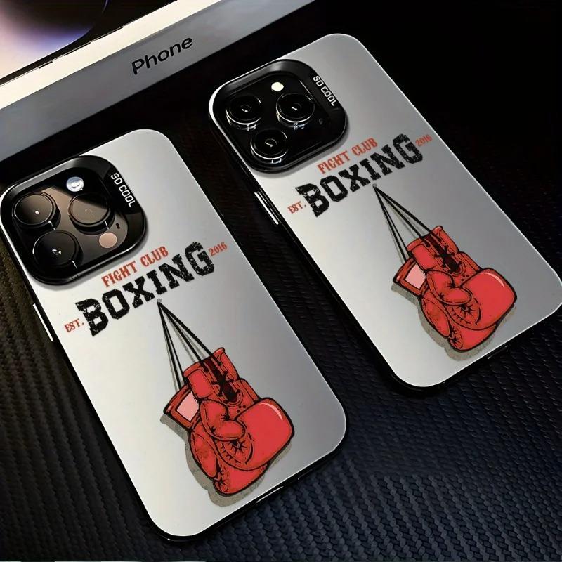Fashion boxing pattern phone case suitable for iPhone 17 Air 16 15 14 13 12 11 Pro Max Plus anti-fall and shockproof back cover