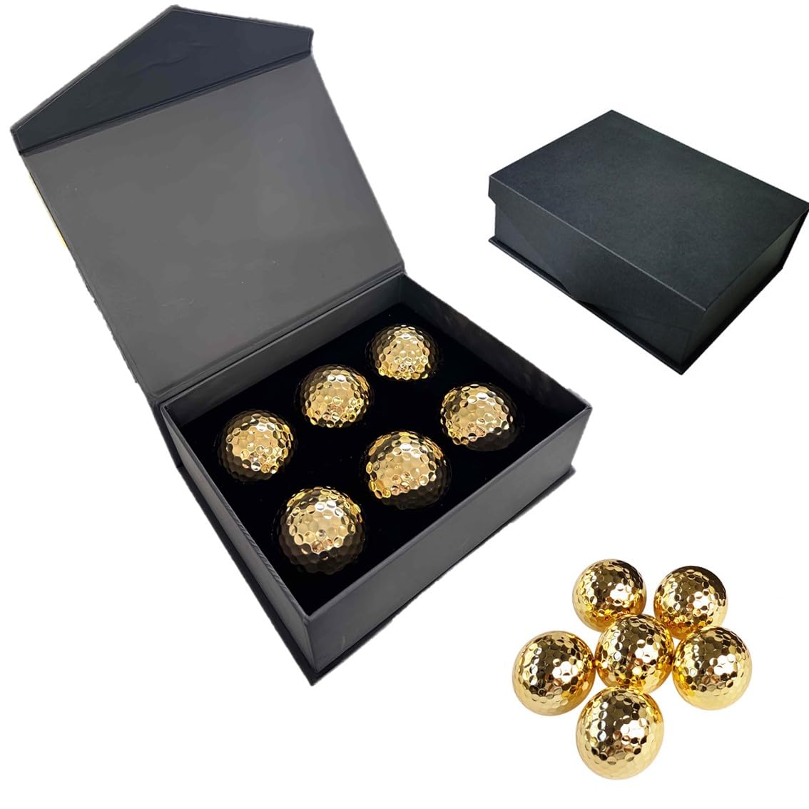 

Box 6 Golf Balls GOLD Gold Plated Interesting Interesting Golf Ball Gift Set of 6 [Gift Included] Box,
