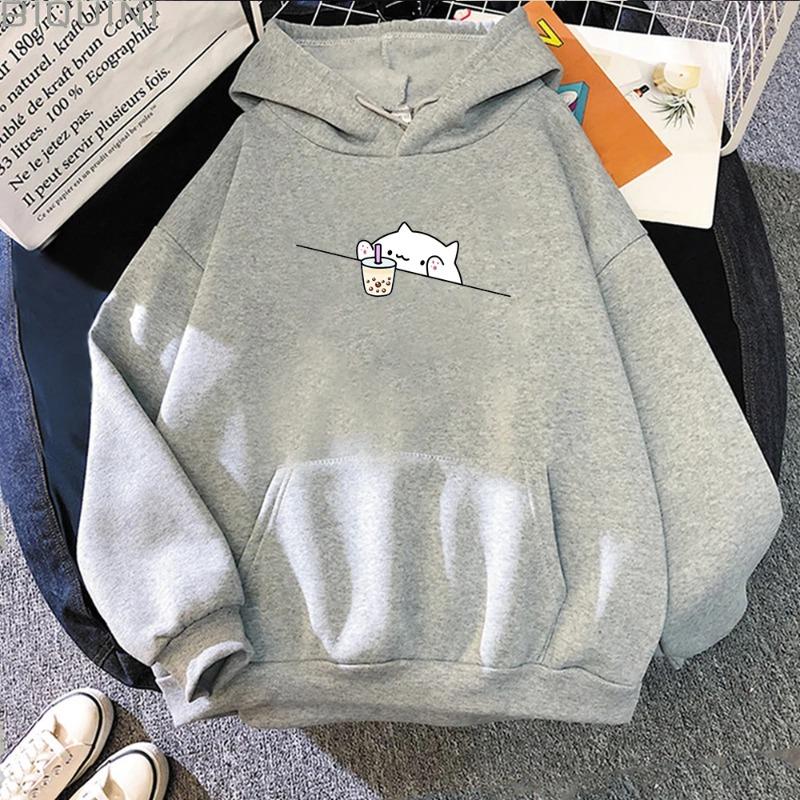 Fashionable Comfortable Soft Popular Cat Creative Printed Autumn Long Sleeved Hooded Casual Sports Loose Versatile Hoodie