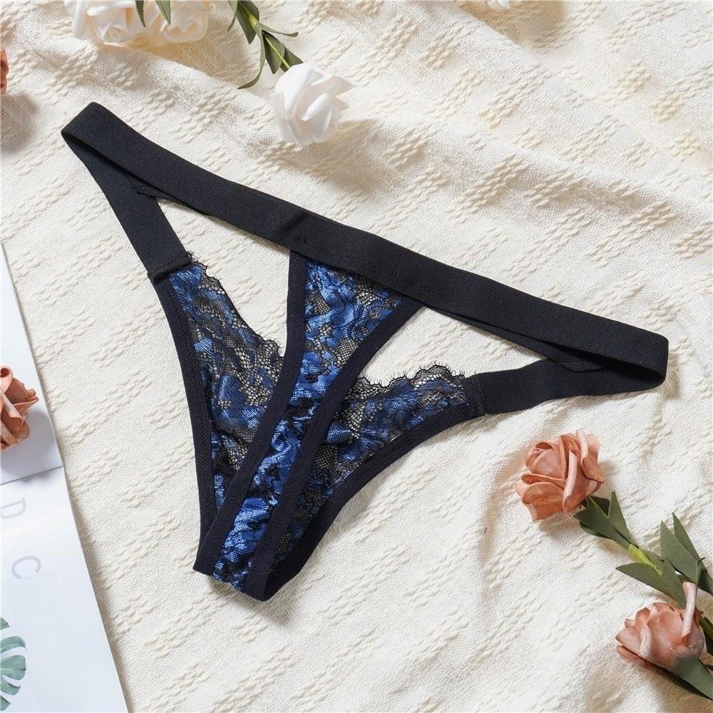 Low Waist Men's Lace Thong Transparent T-back Briefs Men Breathable Mesh Sheer Panties Role Play
