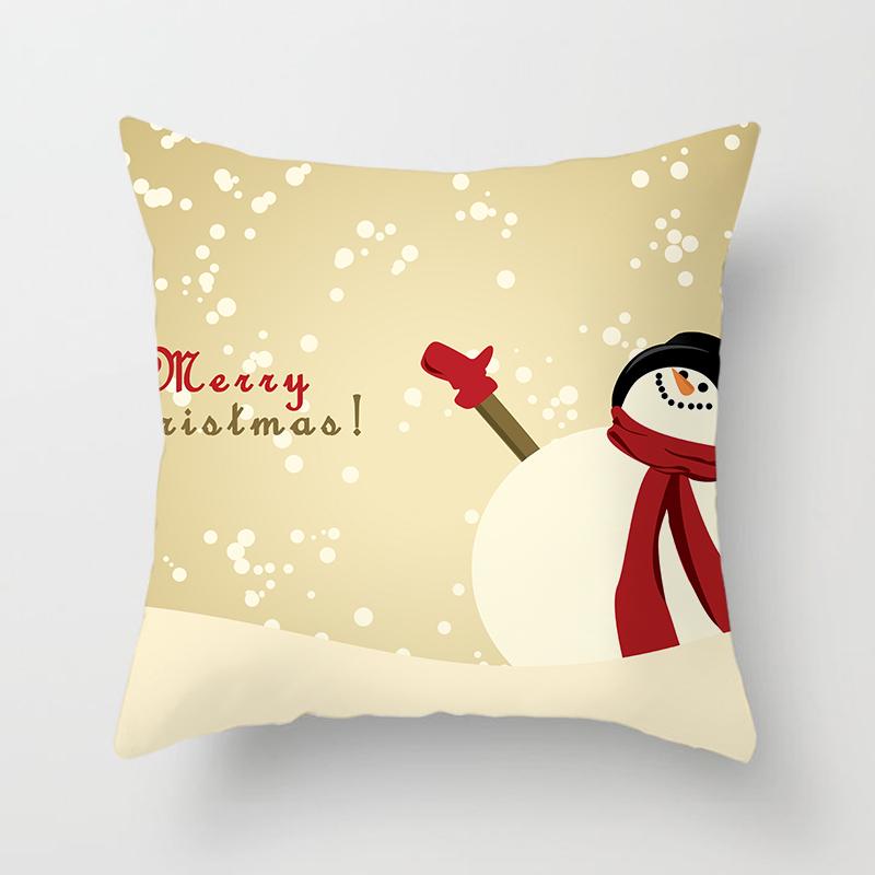 Merry Christmas Printed Red Pillowcase  Style Cushion Cover Home Sofa Decor Throw