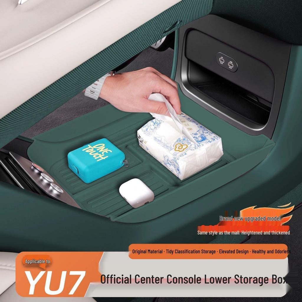 Silicone Pad for Xiaomi YU7 Central Console Armrest Box Organizer