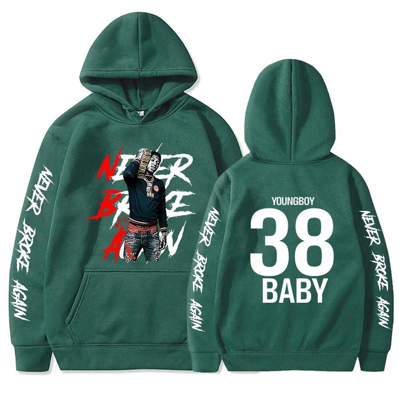 Never Broke Again Hoodies Fashion YoungBoy Graphic Print Men's and Women's Harajuku Autumn Winter Plushed Brand Sweater