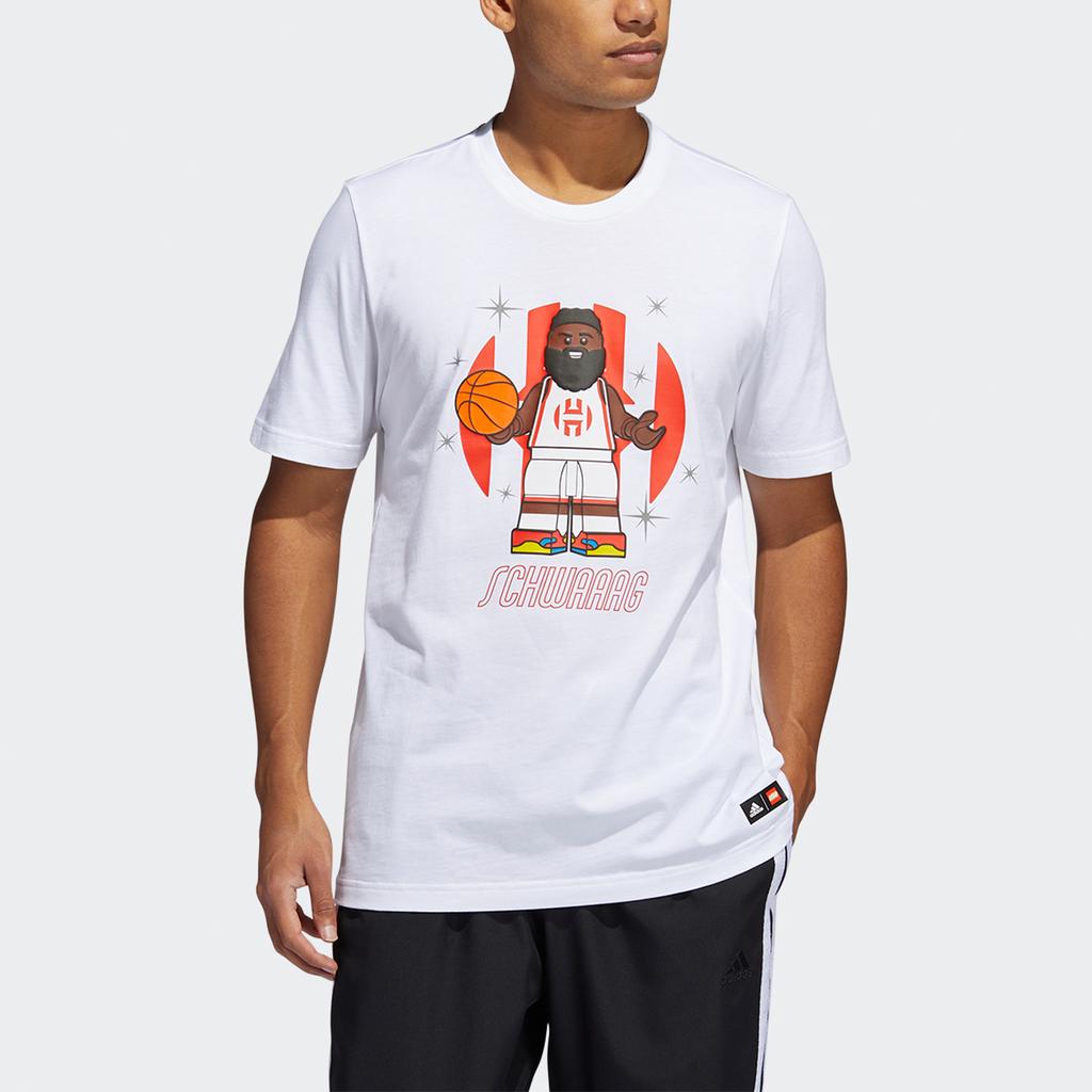 Adidas Koszulka koszykarska X Lego Dame z nadrukiem James Harden Brick Print męska góra biała HA7058