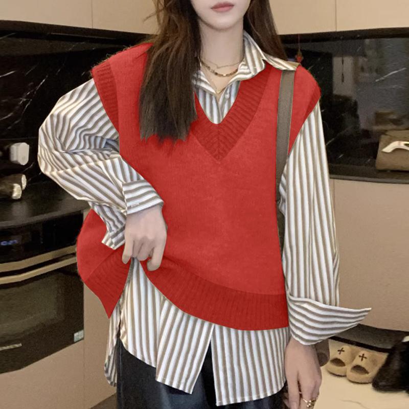 

ZANZEA Женские повседневные топы-безрукавки с V-образным вырезом и свободного кроя 4XL красный