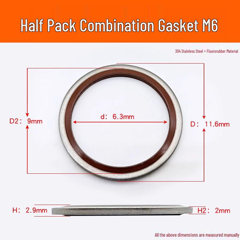JB982 Fluororubber Stainless Steel 304 Seal Ring & O-Ring Oil Seal Gasket