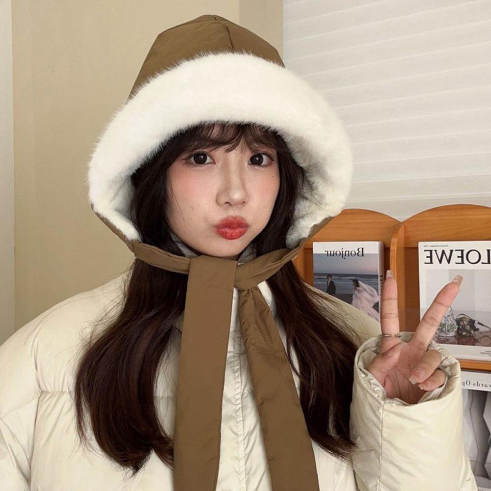 Winter Windproof Thick Warm Hat Cold Weather Casual Strap Crossbody Bag Hat Fashionable Student Fleece Lined Ear Protection Cap