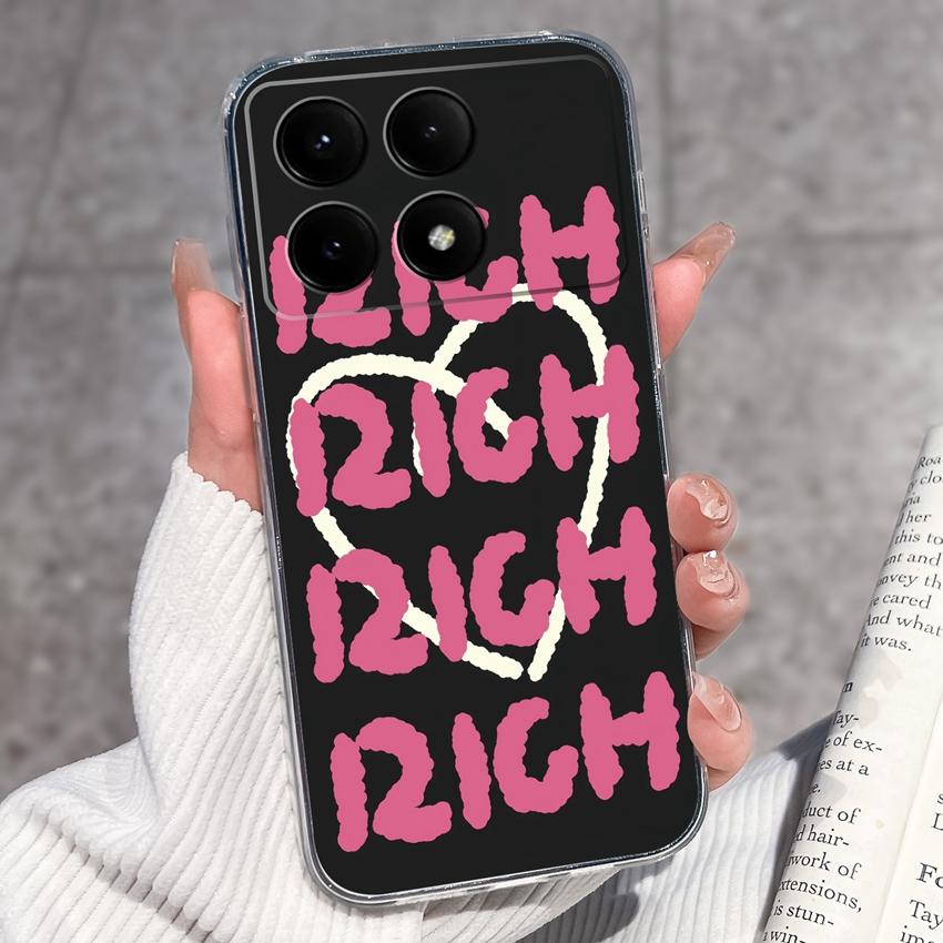 Case For Redmi K70e K60e K80 K70 K60 K50 K40 K30 K20 Pro K30i Cute Cartoon Piggy Pattern Phone Cover Transparent TPU Anti Fall Shell For Redmi Housing