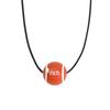 Unisex Sports Silicone Basketball Pendant Necklace, Stainless Steel, European & American Style