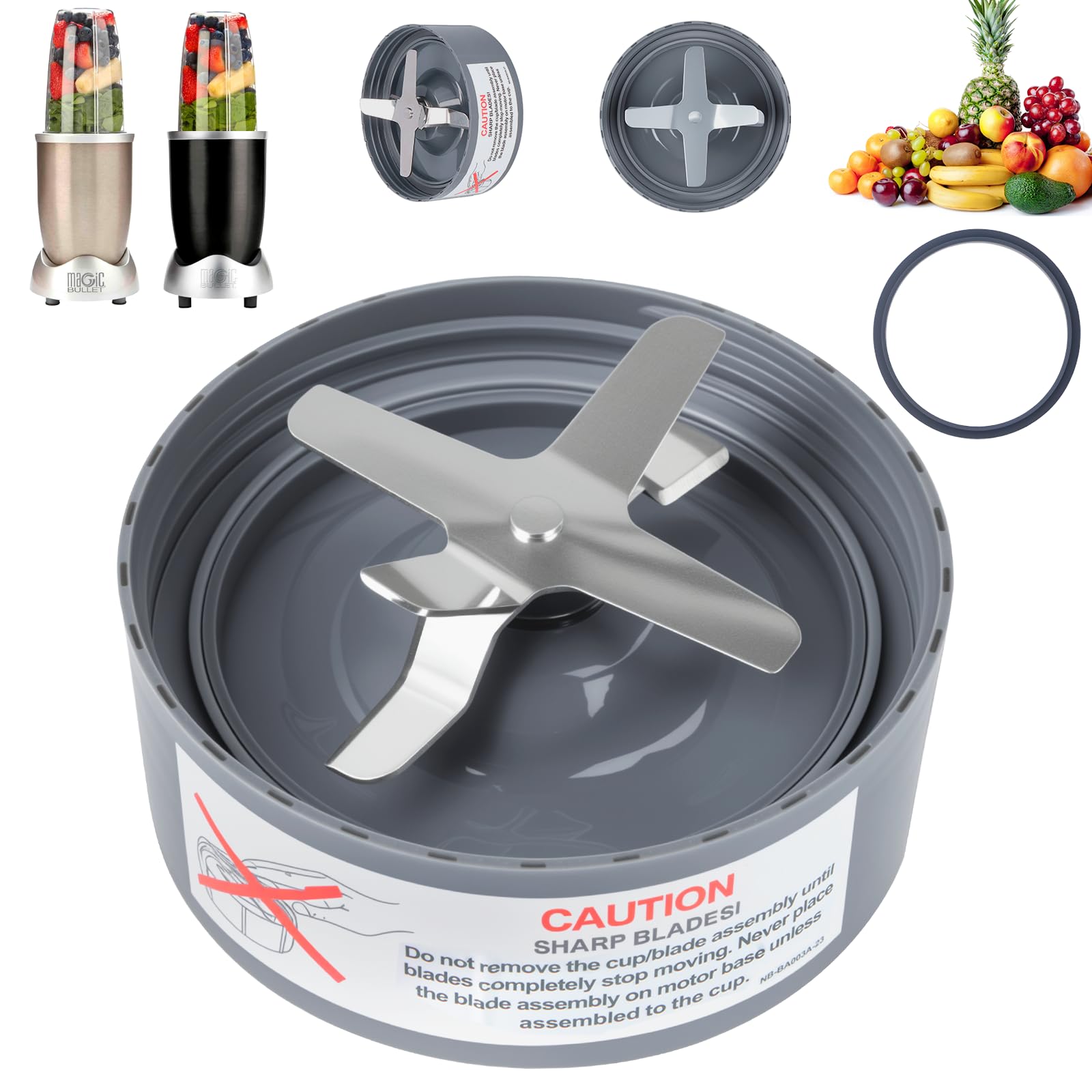 Replacement Extractor Blade, Fit for 600wPro Series Blender with Food-grade Silicone Rubber Gaskets Seal Ring forBlender Blade Replacement Parts 1-Pack