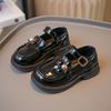 Girls small leather shoes 2025 spring new British style little girl single shoes children black princess shoes loafers