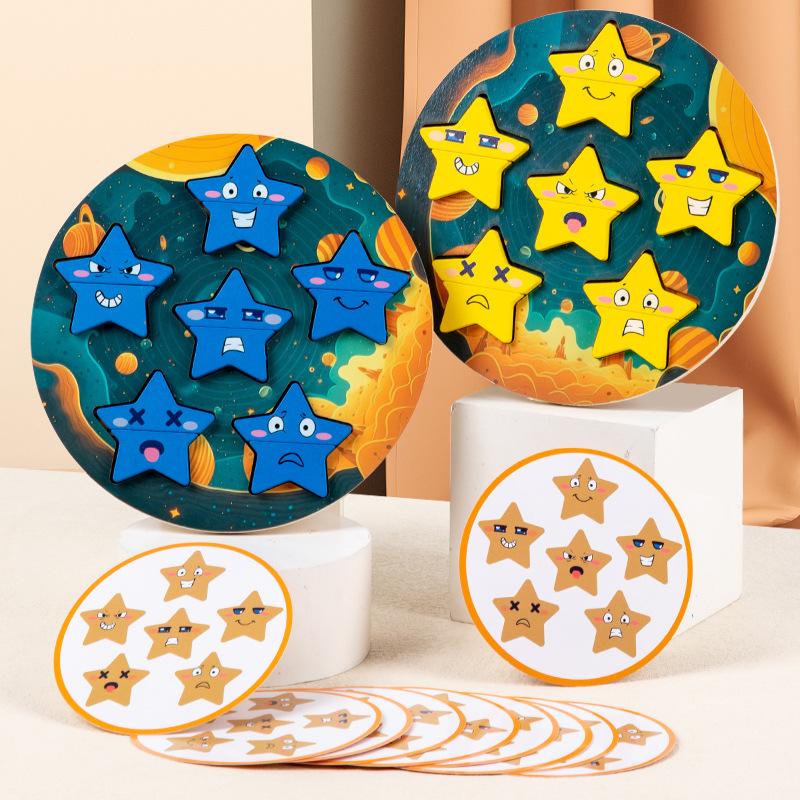 Детский кубик Рубика с меняющимися лицами, строительный блок, выражение, парное сопоставление, взаимодействие родителей и детей, настольная игра-битва, головоломка, деревянная игрушка