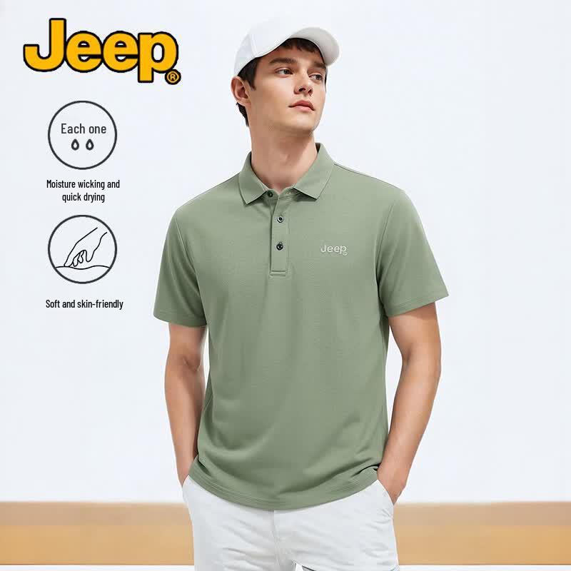 JEEP Men s Ice Silk Breathable Polo Shirt L