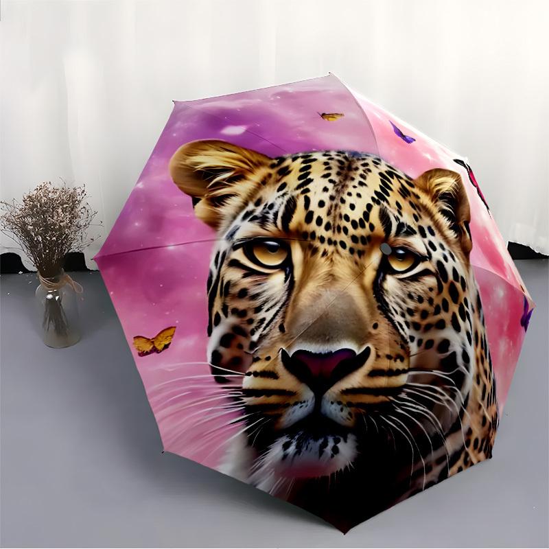 1PC Leopard Print Automatic Open/close, All-Season Portable Folding Umbrella for Women & Men yy250919195