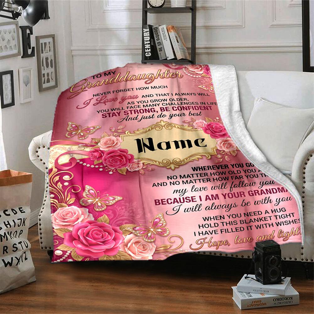 Grandma'S Love Wisdom Blanket Warmthful Decor Great For Sofa Couch Office Bed Picnics Four Seasons Multipurpose Digital Print Birthday Christmas Gift