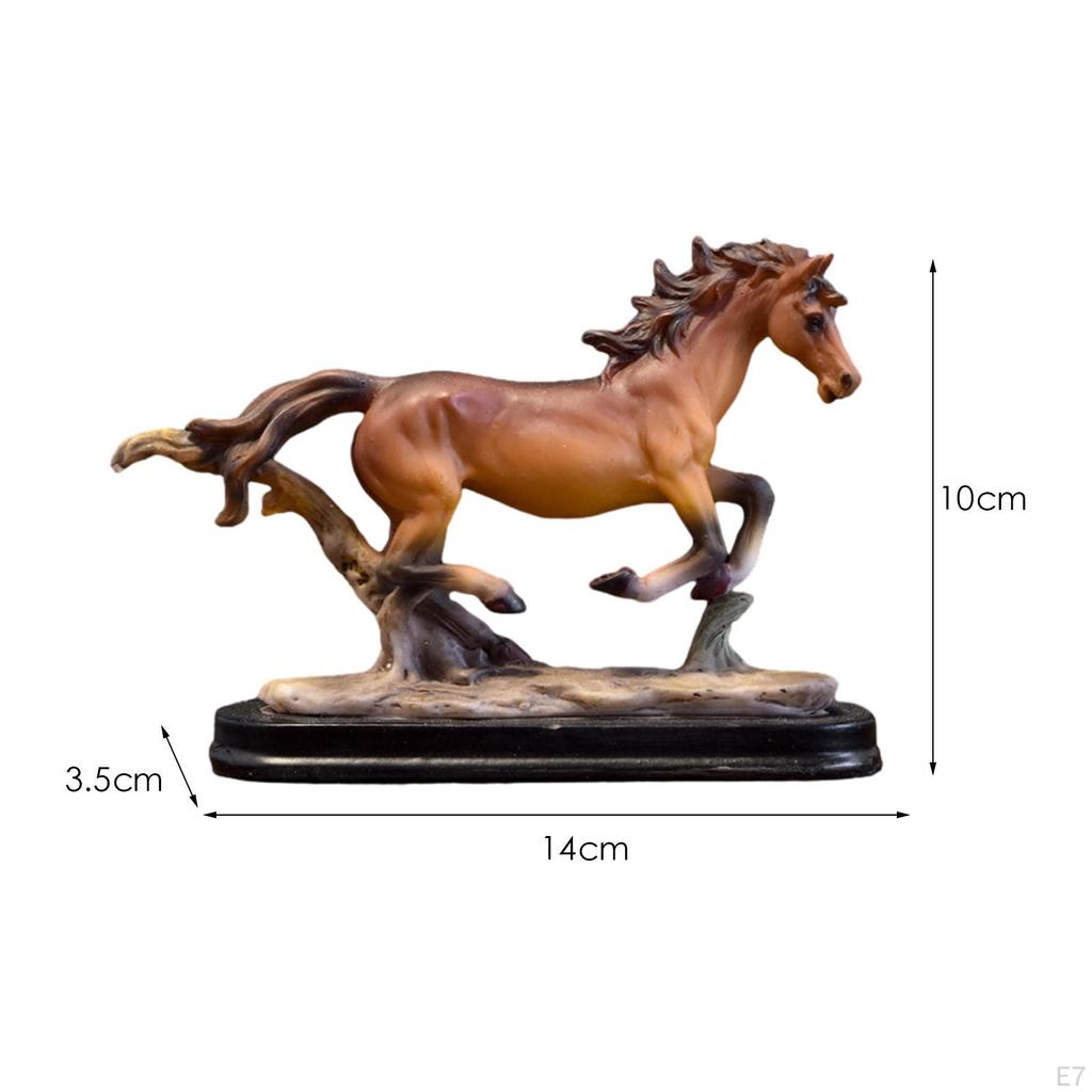 Statuetta Scultura in Resina Micro Paesaggio Decorativo da Collezione Statua di Cavallo Ornamento Artistico per Ufficio