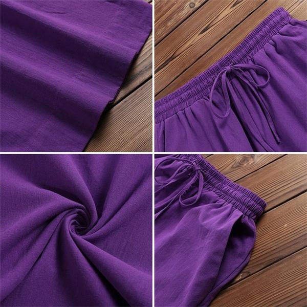 Pantaloni Larghi da Donna Primavera Estate Casual Cotone e Lino Morbidi Pantaloni da Donna Moda ed Eleganti Pantaloni Lunghi