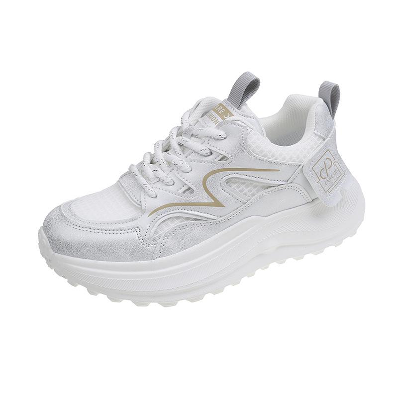 Single net dad shoes women 2025 summer season new mesh breathable Hong Kong style versatile women's shoes casual sports white shoes