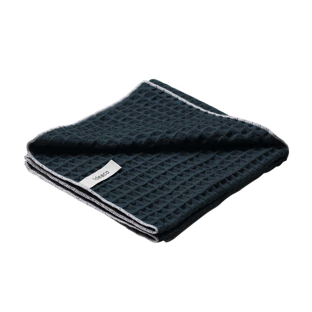 ideaco (Ideaco) Large Draining and Drying Mat 60cm x 45cm with Loop, Quick-Drying, Absorbent, Made in Japan WAFFLE Kitchen Cloth charcoal ash gray x g