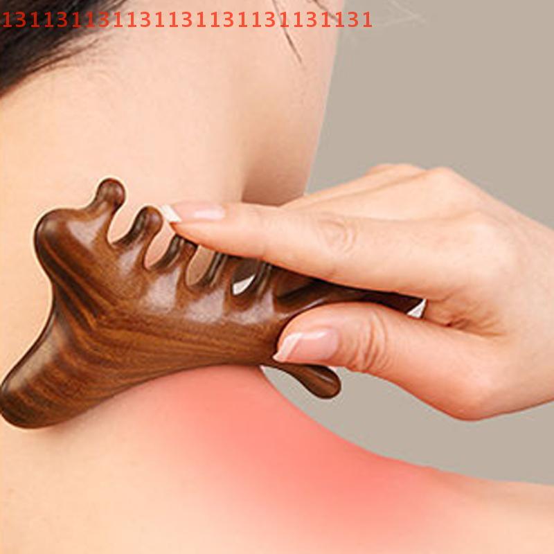 Multifunctional Meridian Wooden Massage Head Health Comb Sandalwood Large Wide Tooth Guasha Point Comb