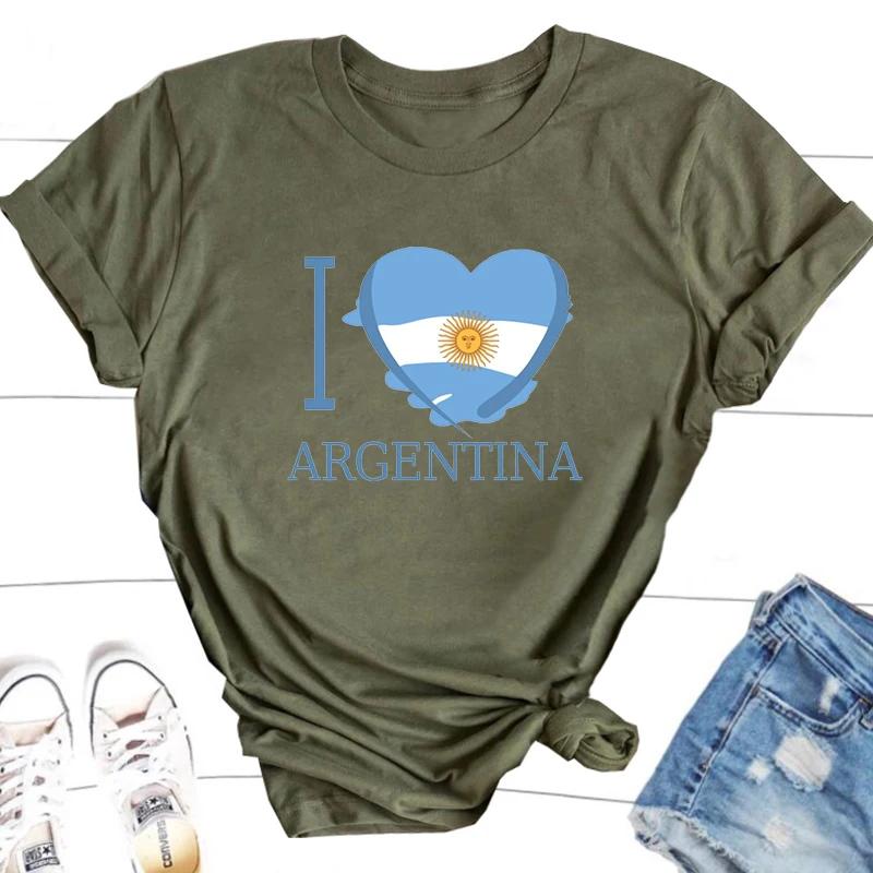 I Love Argentina Tshirts Women Unisex Casual Argentine T Shirt O Neck T Shirts Oversized Argentinian Flag Graphic Tees Clothes