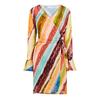 Never Fully Dressed Womens/Ladies Sunset Vienna Striped V Neck Bell Sleeve Wrap Dress