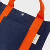 Safe Sunday Pocket Tote Bag (Navy/Orange)