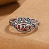 Enamel Mortilore Lan Jixiang Ruyi Ring Women 'S Personal Hollow Culture Retro National Celestial Orals Merbers 