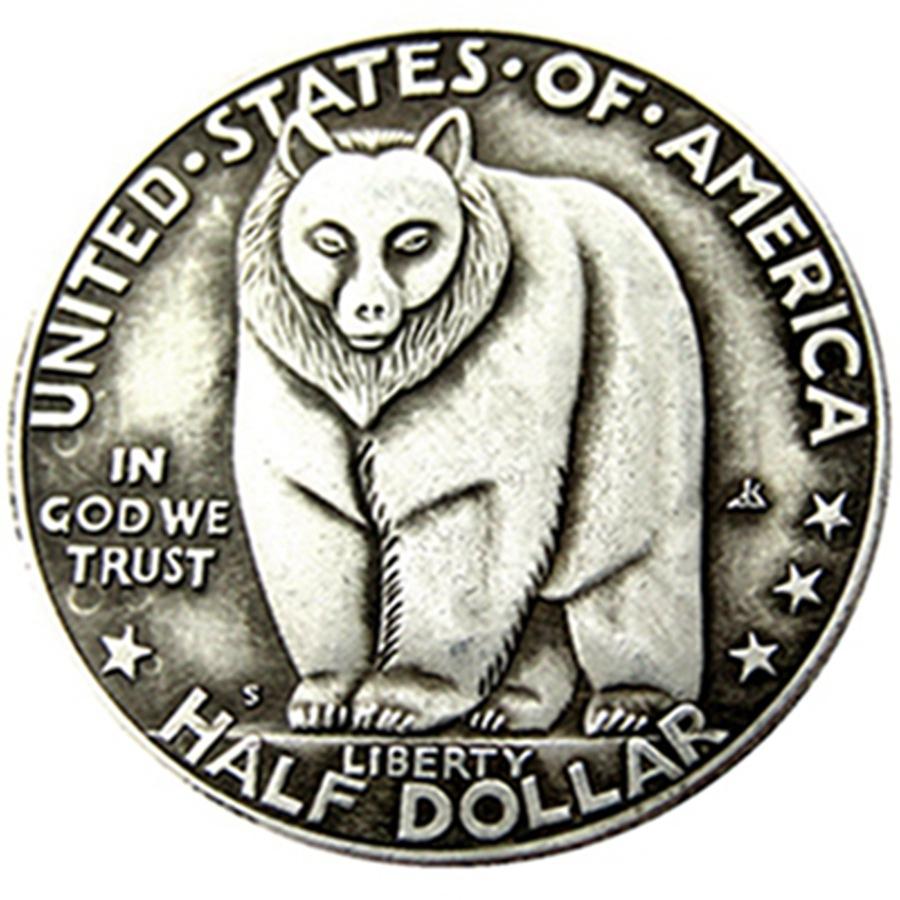 American half dollar, 1936, brass silver plated, commemorative coin, antique crafts