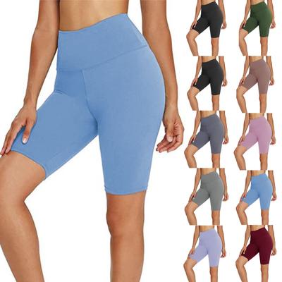 Women's Solid Color Casual High Waist Loose Slimming Fitness Stretch Yoga Pants Shorts