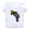 Kinder Kurzarm T-Shirt Cooler Motocross Fahrer Dirt Bike Cartoon Druck Rundhals T-Shirt Rennsport Thema Grafik Lässig Jungen Tägliches Oberteil