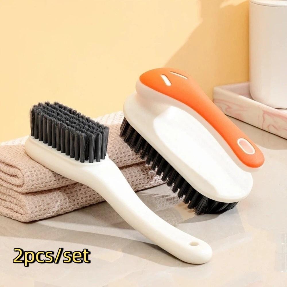 2PCS/SET Practical Multi-Purpose Cleaning Brush Plastic Portable Laundry Brush Long Handle Kitchen Utensil Brush Carpet