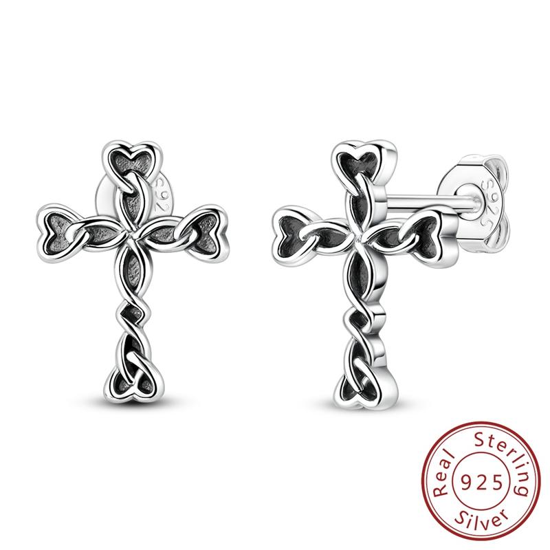 Original 925 Silver Hoop Earrings Butterfly Geometric Star Earrings Stud For Woman Female Girl Fashion Jewelry Girls