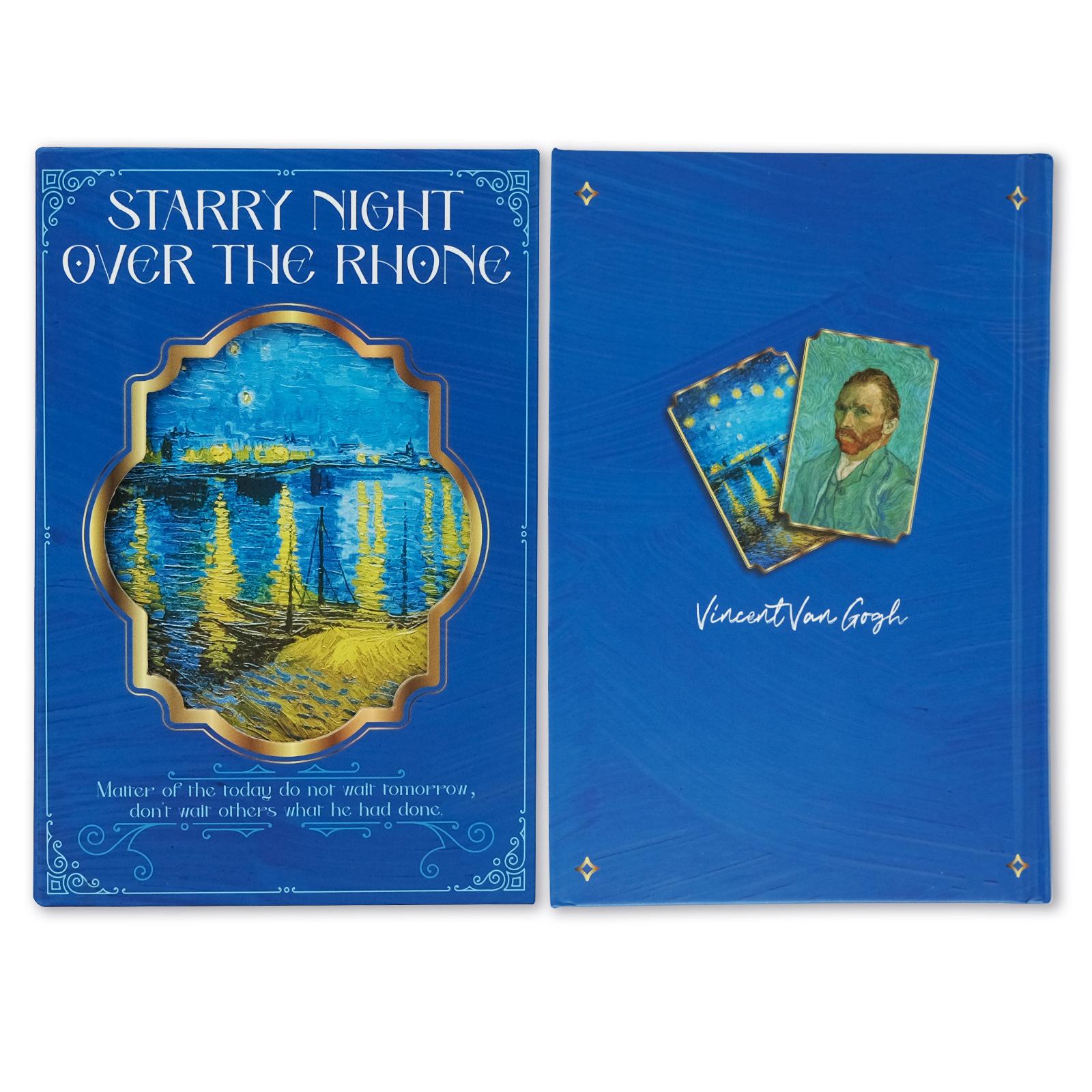 

Блокнот серии «Звезды и Луна» Ван Гога, портативная запись, твердая поверхность, толстая книга, запись, хорошая жизнь, дневник, заметки, справочник