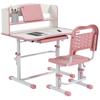 Height Adjustable Kids Study Table and Chair Set, with Drawer, Storage Shelf, 80 X 54.5 X 104 Cm, Pink