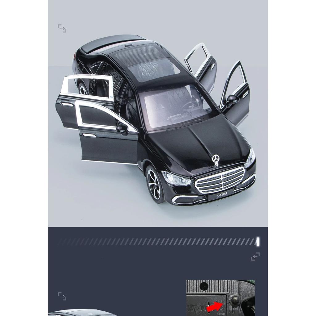1/24 BENZ S400 S-Class Alloy Car Diecasts & Toy Vehicles Car Model Sound and Light Pull Back Car Toys Gifts