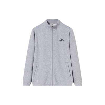 Casaco Fleece Liso com Gola Zíper Masculino Casaco Cinza 952357702-1